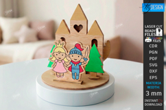Wooden Music Box Laser Cut | Decorative 3D Carousel SVG |CNC Product Image 1