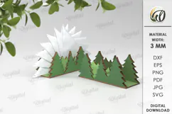 Wooden Napkin Holder Laser Cut. Decorative Napkin Holder SVG Product Image 1