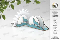 Wooden Napkin Holder Laser Cut. Decorative Napkin Holder SVG Product Image 1