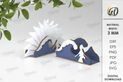 Wooden Napkin Holder Laser Cut. Decorative Napkin Holder SVG Product Image 1