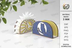 Wooden Napkin Holder Laser Cut. Decorative Napkin Holder SVG Product Image 1