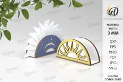 Wooden Napkin Holder Laser Cut. Decorative Napkin Holder SVG Product Image 1