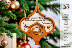 Nativity Ornament Laser Cut. Christmas Tree Decor SVG Product Image 1