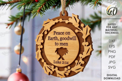 Nativity Ornament Laser Cut. Christmas Tree Decor SVG Product Image 1