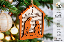 Nativity Ornament Laser Cut. Christmas Tree Decor SVG Product Image 1