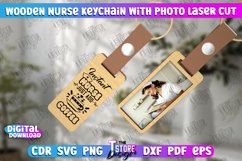 Wooden Nurse Keychain with Photo Laser Cut | Photo Frame SVG Product Image 9
