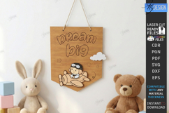Nursery Wall Decor Laser Cut | Kids Room Sign | Wood Banner Product Image 1