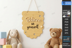 Nursery Wall Decor Laser Cut | Kids Room Sign | Wood Banner Product Image 1