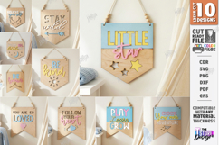 Nursery Wall Banner Laser Cut Bundle | Wooden Kids Room Sign Product Image 1