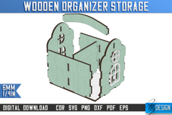 3D House Shaped Desk Organizer Laser Cut, Pencil Holder SVG Product Image 2