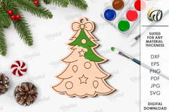 Paintable Christmas ornament Lasercut. Christmas Decor SVG Product Image 1