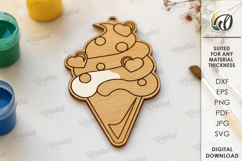 Valentine&#039;s Day Paintable Ornament Laser Cut. Valentine SVG Product Image 1