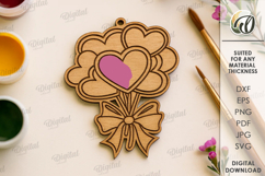 Valentine&#039;s Day Paintable Ornaments Bundle Laser Cut Product Image 4