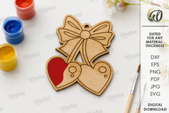 Valentine&#039;s Day Paintable Ornament Laser Cut. Valentine SVG Product Image 1