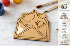 Valentine&#039;s Day Paintable Ornament Laser Cut. Valentine SVG Product Image 1