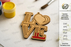 Valentine&#039;s Day Paintable Ornament Laser Cut. Valentine SVG Product Image 1