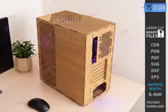 3D Decorative Wooden PC Case Cover Laser Cut | PC Accessory Product Image 4