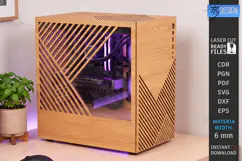 3D Decorative Wooden PC Case Cover Laser Cut | PC Accessory Product Image 1