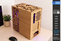 3D Decorative Wooden PC Case Cover Laser Cut | PC Accessory Product Image 4