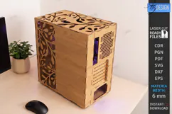 3D Decorative Wooden PC Case Cover Laser Cut | PC Accessory Product Image 4
