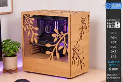 3D Decorative Wooden PC Case Cover Laser Cut | PC Accessory Product Image 1