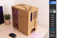 3D Decorative Wooden PC Case Cover Laser Cut | PC Accessory Product Image 4