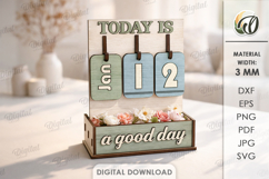 3D Perpetual Calendars With A Boxes Bundle Laser Cuthom Product Image 4