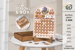 Perpetual Calendar Laser Cut . Wooden Calendar SVG Product Image 3