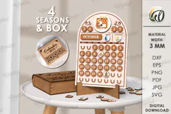 Perpetual Calendar Laser Cut . Wooden Calendar SVG Product Image 1