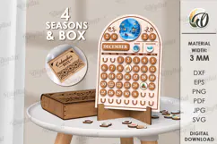 Perpetual Calendar Laser Cut . Wooden Calendar SVG Product Image 4