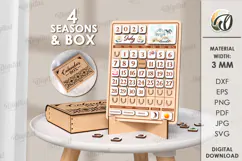 Perpetual Calendar Laser Cut .Wooden Calendar SVG Product Image 2