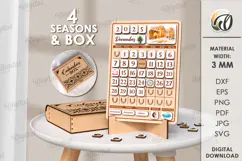 Perpetual Calendar Laser Cut .Wooden Calendar SVG Product Image 3