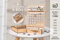Perpetual Calendar Laser Cut .Wooden Calendar SVG Product Image 4