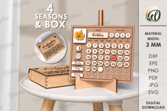 Perpetual Calendar Laser Cut .Wooden Calendar SVG Product Image 1