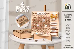 Perpetual Calendar Laser Cut .Wooden Calendar SVG Product Image 2