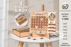 Perpetual Calendar Laser Cut .Wooden Calendar SVG Product Image 3