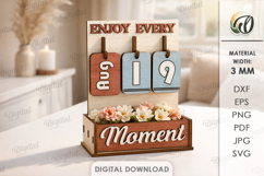 3D Perpetual Calendars With A Boxes Bundle Laser Cuthom Product Image 9