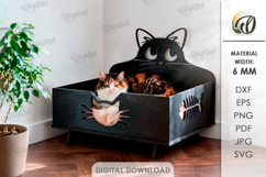 3D Cat Bed Laser Cut. Cat Furniture. Pet Lover SVG Product Image 1