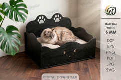 3D Cat Bed Laser Cut. Cat Furniture. Pet Lover SVG Product Image 1
