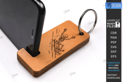 Wooden Phone Stands Laser Cut Bundle | Mini Keychains | CNC Product Image 14
