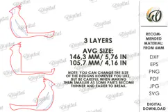 3D Photo Holder Laser Cut. Photo Stand. Cardinal SVG Product Image 2