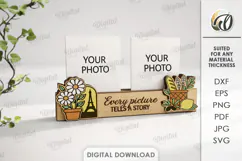3D Photo Holder Laser Cut. Photo Stand SVG Product Image 1
