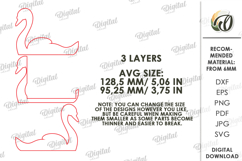 3D Photo Holder Laser Cut. Photo Stand. Swan SVG Product Image 2