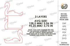 3D Photo Holder Laser Cut. Photo Stand. Swan SVG Product Image 2