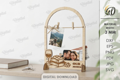 3D Photo Holder Frame Laser Cut. String Display Stand SVG Product Image 1