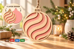 Wooden Pink Swirl Ornament Product Image 1