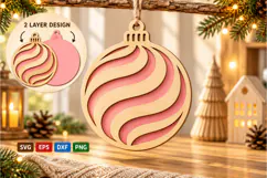 Wooden Pink Swirl Ornament Product Image 2