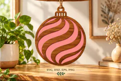 Wooden Pink Swirl Ornament Product Image 3