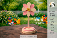 3D Pinwheels Bundle LaserCut. Garden decor SVG. Wind spinner Product Image 14