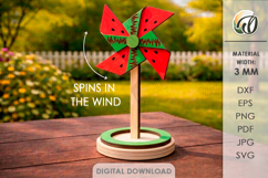3D Pinwheels Bundle LaserCut. Garden decor SVG. Wind spinner Product Image 8